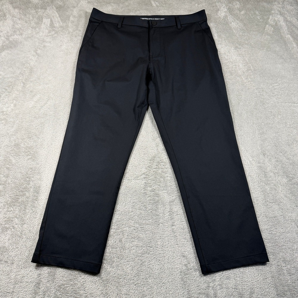 Rhone Commuter Slim Pants Mens 34x25 Black Performance Travel 100036 EUC